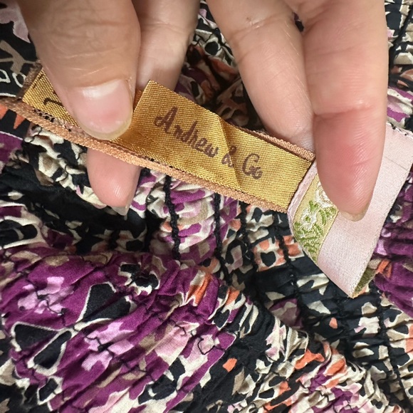 Andrew & Co Black and Pink Paisley Maxi Skirt size M - Picture 3 of 5